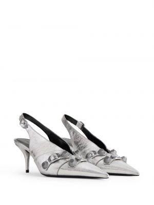 Sandály s otevřenou patou Balenciaga stříbrné