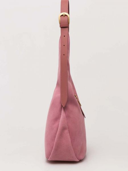 Замшева сумка шопер Pinko рожева