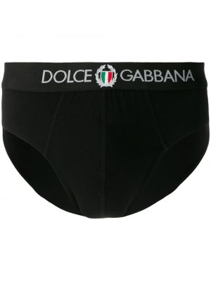 Chiloți cu broderie Dolce & Gabbana negru