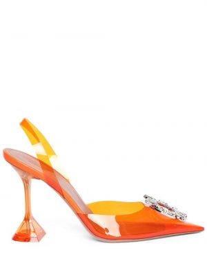 Pantofi cu toc Amina Muaddi portocaliu