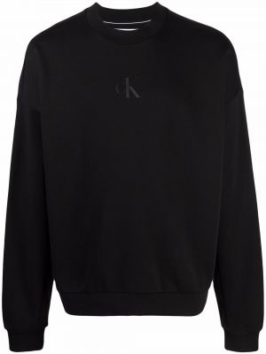 Jersey con estampado de tela jersey Calvin Klein Jeans negro
