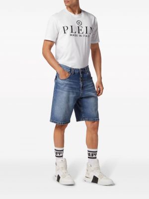 Shorts en jean taille basse Philipp Plein bleu