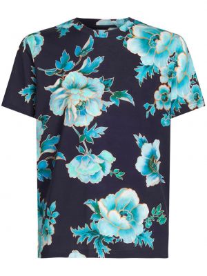 Φλοράλ μπλούζα με σχέδιο με στρογγυλή λαιμόκοψη Etro μπλε