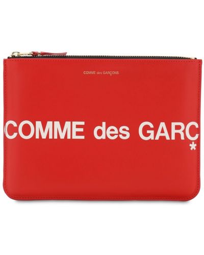 Bolso clutch de cuero Comme Des Garçons Wallet rojo