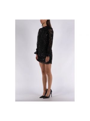 Haftowana sukienka mini z wzorem paisley Self-portrait czarna