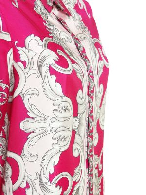 Копринена риза Versace розово