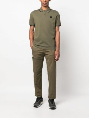Medvilninis polo marškinėliai Moncler žalia