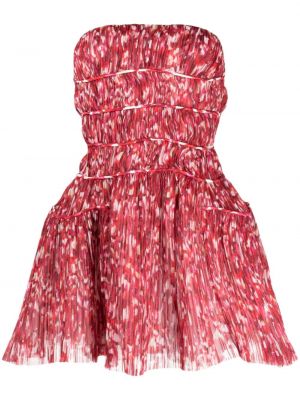 Sukienka koktajlowa z nadrukiem w abstrakcyjne wzory Rachel Gilbert czerwona