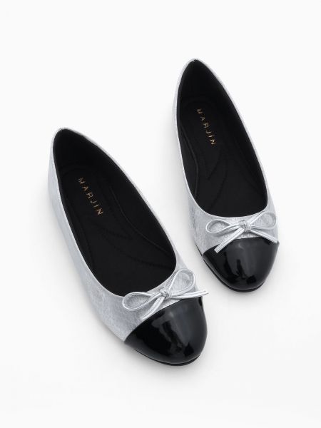 Masnis balerina cipők Marjin ezüstszínű