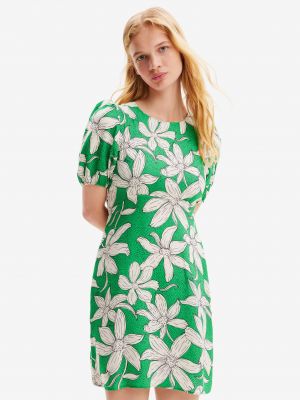 Květinové šaty Desigual zelené