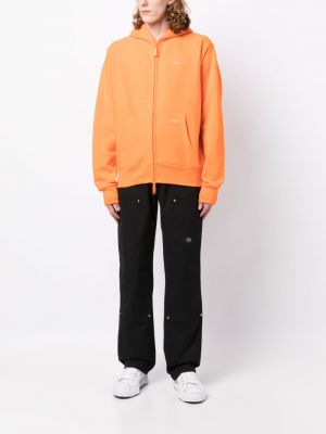 Kapučdžemperis ar rāvējslēdzēju ar apdruku ar kristāliem Advisory Board Crystals oranžs