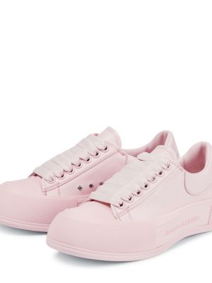 Sneakers di pelle Alexander Mcqueen rosa