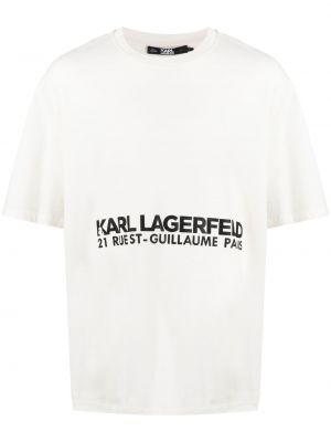 Painettu t-paita Karl Lagerfeld valkoinen