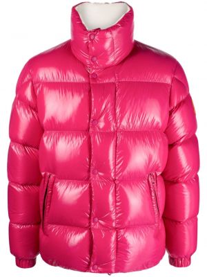 Prošívaná péřová bunda Moncler růžová