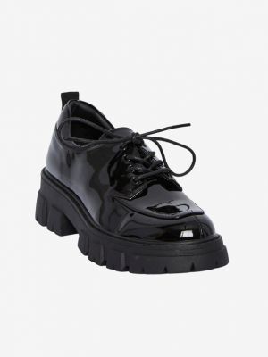 Ниски обувки с връзки на платформе Pieces черно