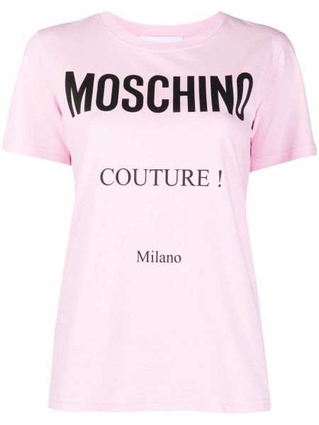 Camiseta de cuello redondo Moschino rosa