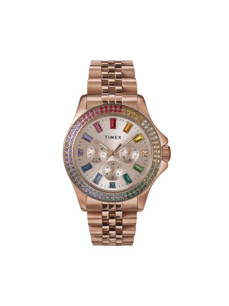 Zegarek z różowego złota Timex różowy