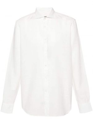 Lněná košile Canali bílá