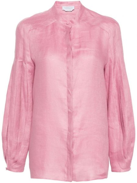 Плисирана ленена блуза Gabriela Hearst розово