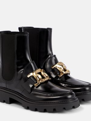 Kožené chelsea boots Tod's čierna