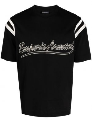 Koszulka z cekinami bawełniana Emporio Armani