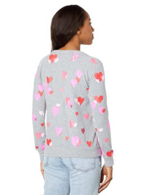 Пуловер с сердечками Chaser серый
