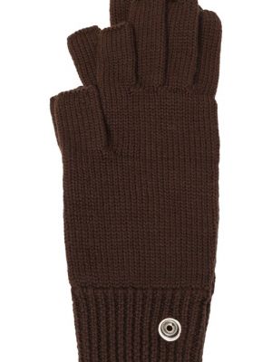Шерстяные перчатки Rick Owens коричневые
