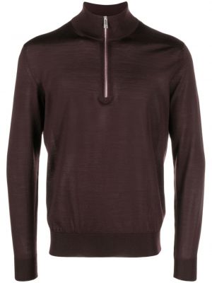 Woll pullover mit reißverschluss Zegna braun