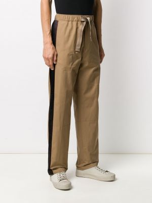 Pruhované rovné kalhoty Paul Smith hnědé