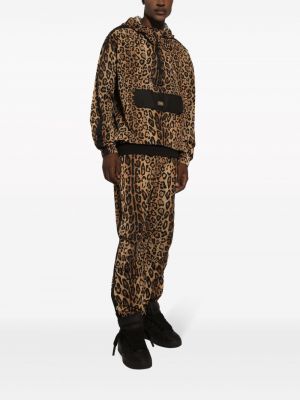 Leopardí sportovní kalhoty s potiskem Dolce & Gabbana hnědé
