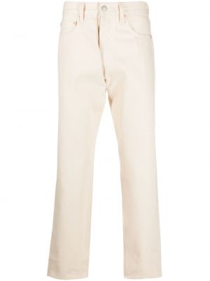 Памучни памучни дънки straight leg с висока талия Levi's® бяло