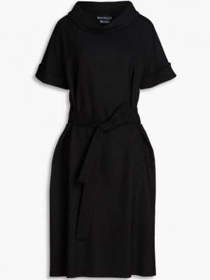 Платье с поясом из крепа Boutique Moschino черное