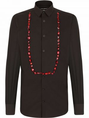 Camicia con cristalli Dolce & Gabbana nero