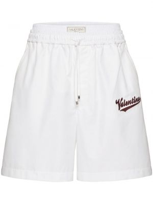 Bombažne kratke hlače Valentino Garavani bela