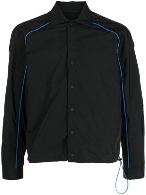 Klasické dlouhá košile s potiskem s dlouhými rukávy Unravel Project - černá