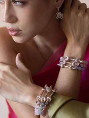 Perlen armband aus roségold Ananya