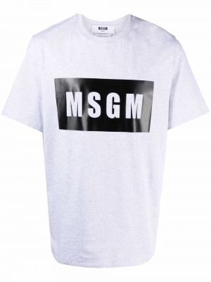 T-shirt con stampa Msgm grigio