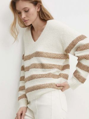 Gyapjú pulóver Answear Lab bézs