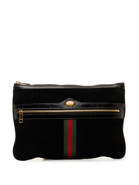 Semišová listová kabelka Gucci Pre-owned čierna