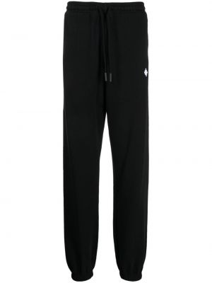 Haftowane spodnie sportowe bawełniane Marcelo Burlon County Of Milan czarne