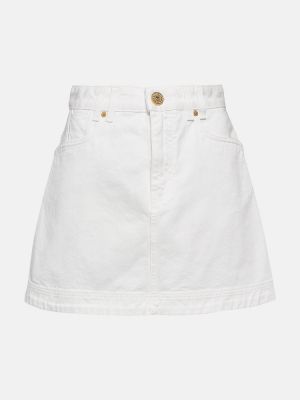 Spódnica jeansowa Balmain biała