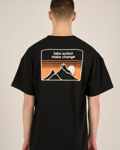 T-shirt à motif mélangé Knowledgecotton Apparel noir