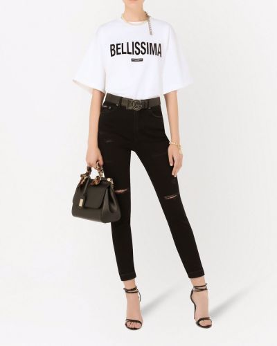 Skinny džíny s oděrkami Dolce & Gabbana černé
