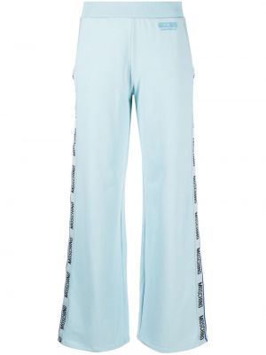 Džerzej bavlnené teplákové nohavice Moschino modrá