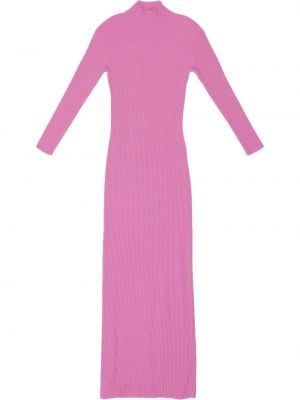 Sukienka długa wełniane z długim rękawem Balenciaga - różowy