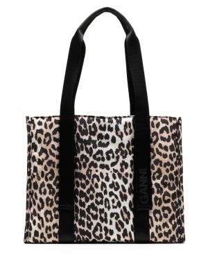 Nákupná taška s leopardím vzorom Ganni