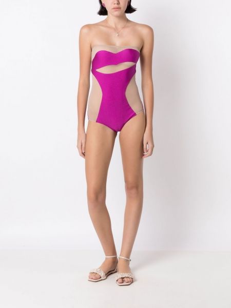 Transparenter badeanzug Adriana Degreas pink