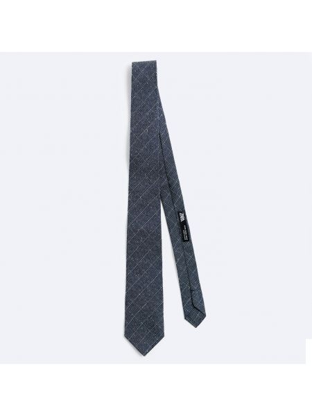Жаккардовый шелковый галстук Zara синий