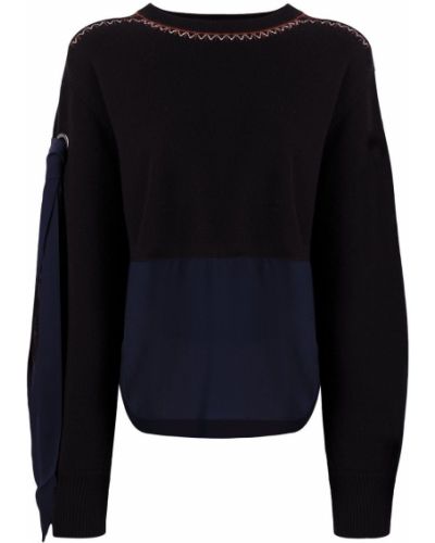 Jersey manga larga de tela jersey Chloé negro