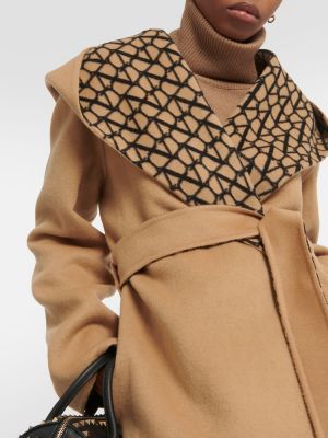 Abrigo de lana reversible Valentino beige
